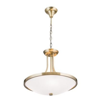 Lámpara colgante con cadena AIDA 3xE27/60W/230V diá. 39,5 cm latón