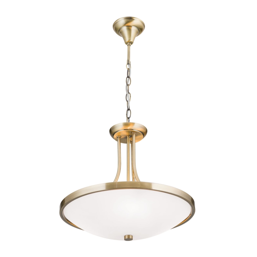 Lámpara colgante con cadena AIDA 3xE27/60W/230V diá. 39,5 cm latón