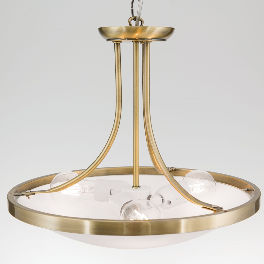 Lámpara colgante con cadena AIDA 3xE27/60W/230V diá. 39,5 cm latón