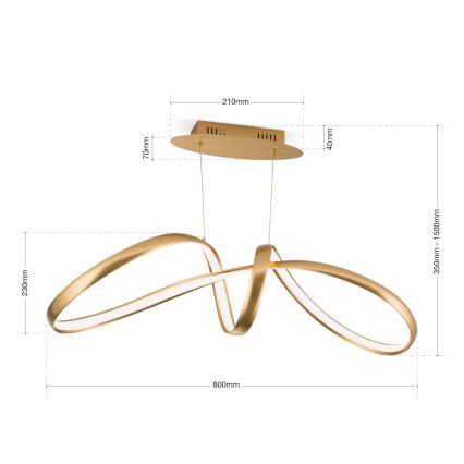 Lámpara de araña LED regulable CIRCUS LED/36W/230V dorado