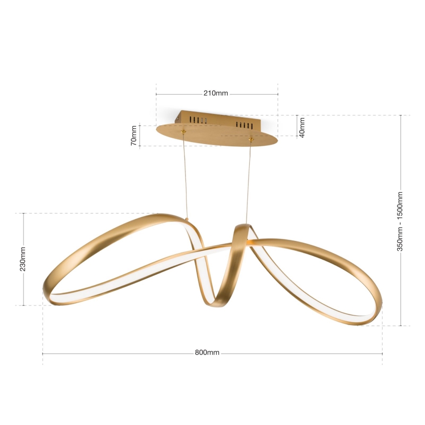 Lámpara de araña LED regulable CIRCUS LED/36W/230V dorado