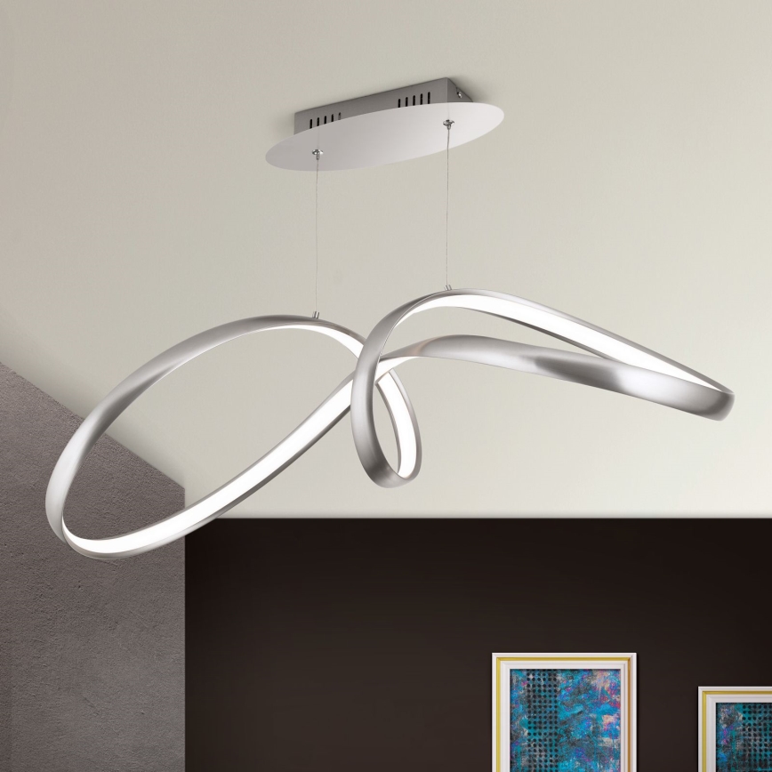 Lámpara de araña LED regulable CIRCUS LED/36W/230V plata