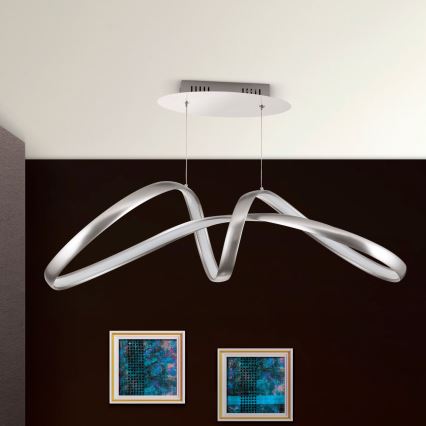 Lámpara de araña LED regulable CIRCUS LED/36W/230V plata