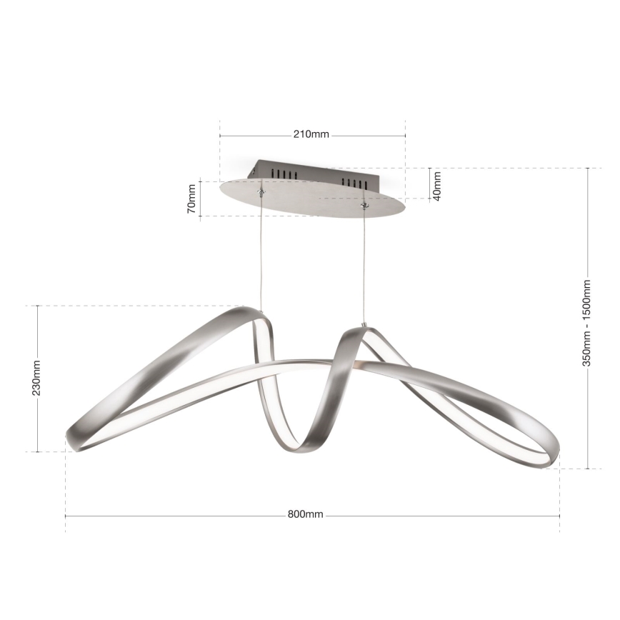 Lámpara de araña LED regulable CIRCUS LED/36W/230V plata