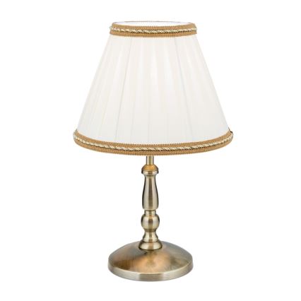 Lámpara de mesa TONIA 1xE27/60W/230V diá. 25 cm blanco/bronce