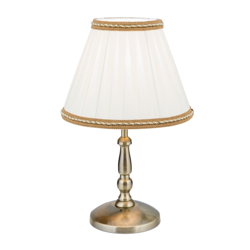Lámpara de mesa TONIA 1xE27/60W/230V diá. 25 cm blanco/bronce