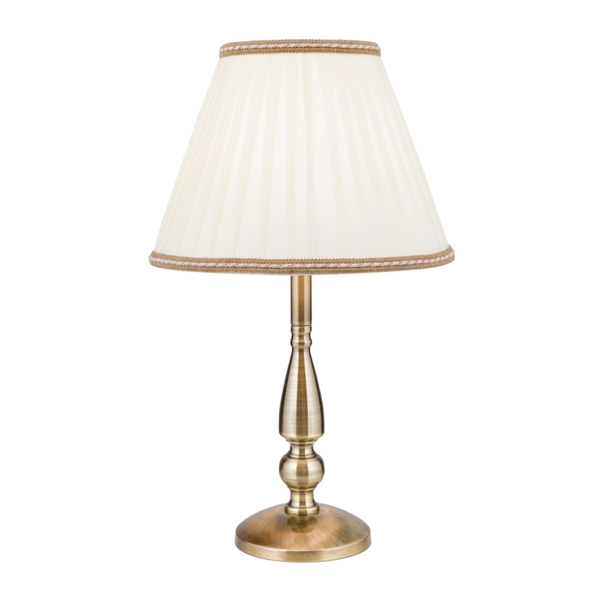Lámpara de mesa TONIA 1xE27/60W/230V diá. 30 cm blanco/bronce