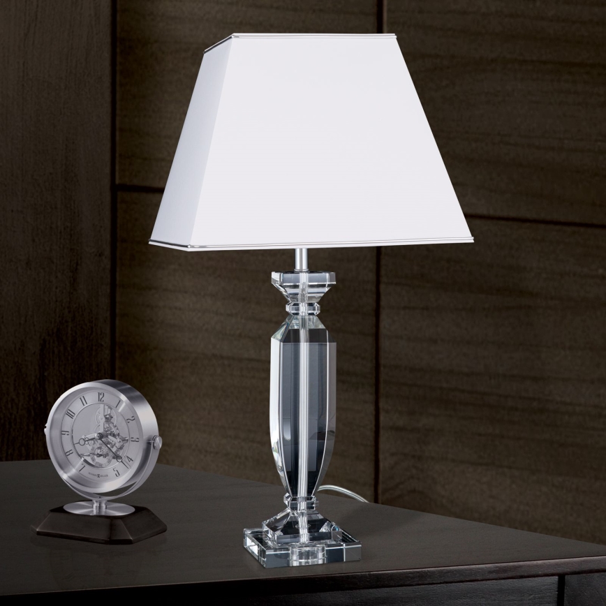 Lámpara de mesa de cristal POKAL 1xE27/60W/230V blanco/transparente