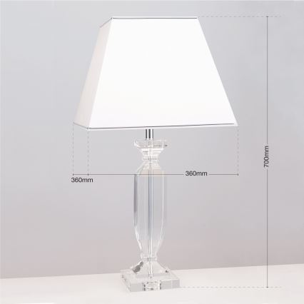 Lámpara de mesa de cristal POKAL 1xE27/60W/230V blanco/transparente