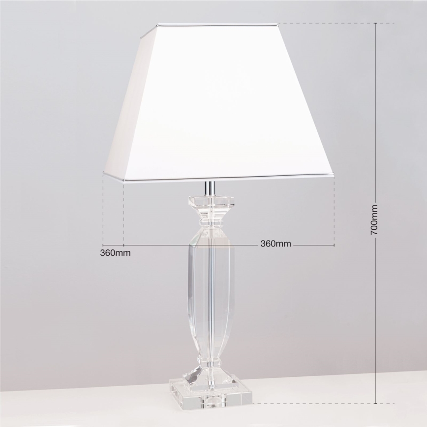 Lámpara de mesa de cristal POKAL 1xE27/60W/230V blanco/transparente