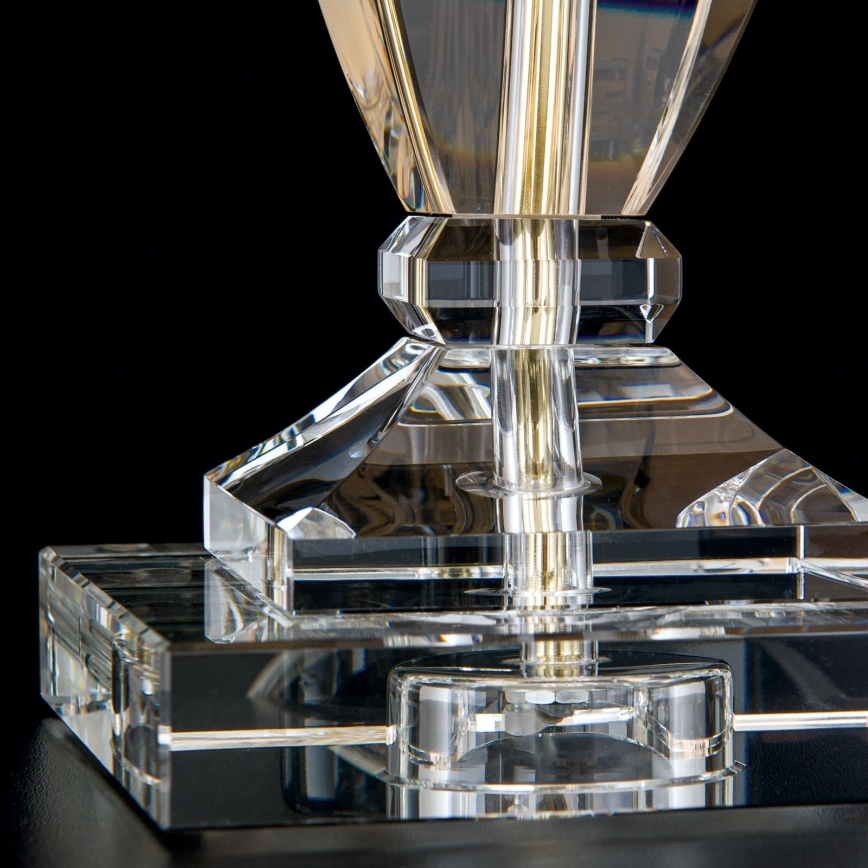 Lámpara de mesa de cristal POKAL 1xE27/60W/230V color crema/transparente