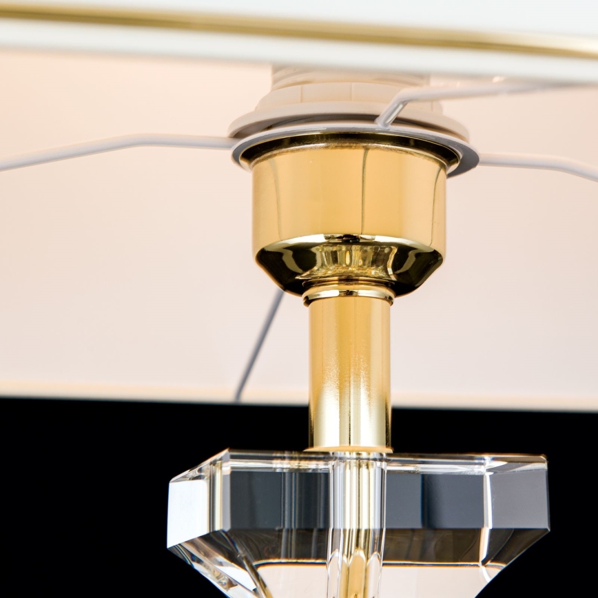 Lámpara de mesa de cristal POKAL 1xE27/60W/230V color crema/transparente