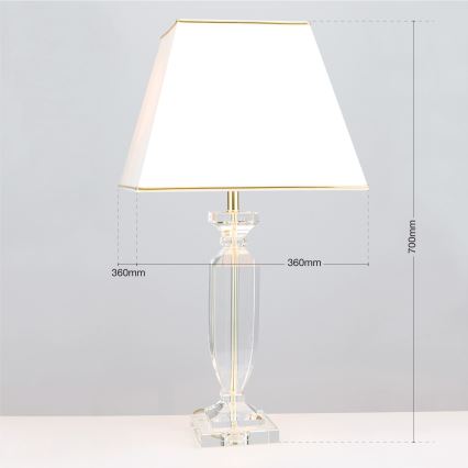 Lámpara de mesa de cristal POKAL 1xE27/60W/230V color crema/transparente