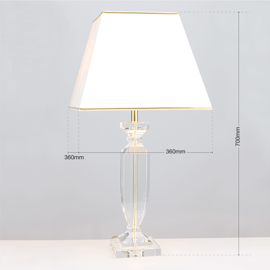 Lámpara de mesa de cristal POKAL 1xE27/60W/230V color crema/transparente