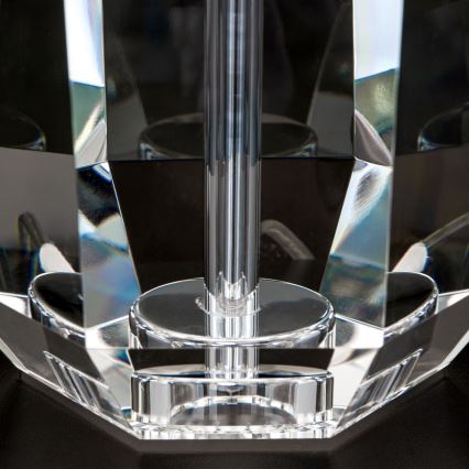 Lámpara de mesa de cristal ALEXIS 1xE27/60W/230V blanco/cromo brillante/transparente