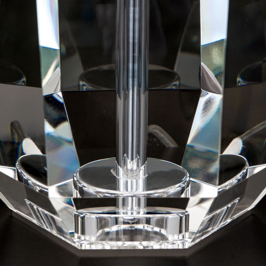 Lámpara de mesa de cristal ALEXIS 1xE27/60W/230V blanco/cromo brillante/transparente