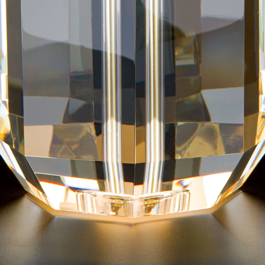 Lámpara de mesa de cristal ALEXIS 1xE27/60W/230V color crema/dorado/transparente