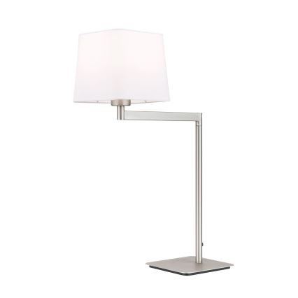 Lámpara de mesa CARLTON 1xE27/40W/230V blanco/cromo mate