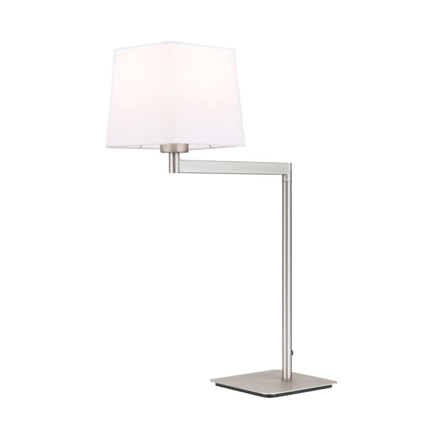 Lámpara de mesa CARLTON 1xE27/40W/230V blanco/cromo mate