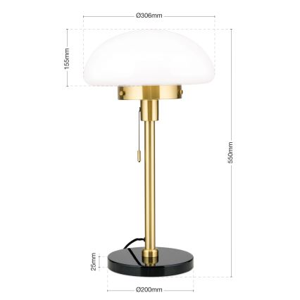 Lámpara de mesa SPARTA 1xE27/40W/230V dorado/negro