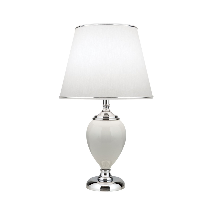 Lámpara de mesa OVUM 1xE27/40W/230V 48 cm cerámica blanco/cromo brillante