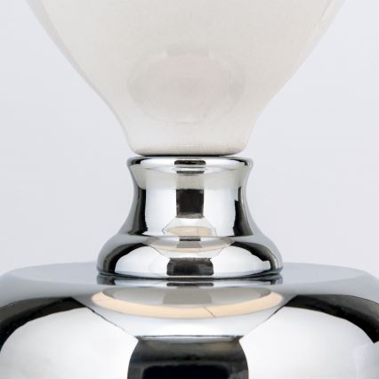 Lámpara de mesa OVUM 1xE27/40W/230V 48 cm cerámica blanco/cromo brillante