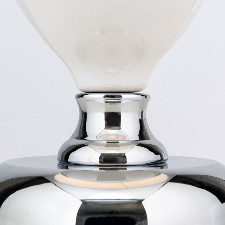 Lámpara de mesa OVUM 1xE27/40W/230V 48 cm cerámica blanco/cromo brillante