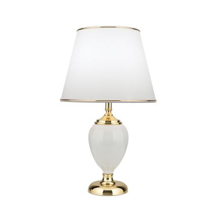 Lámpara de mesa OVUM 1xE27/40W/230V 48 cm cerámica blanco/dorado