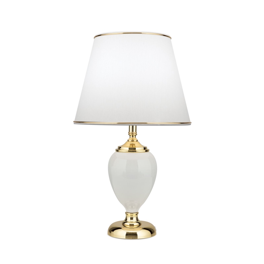 Lámpara de mesa OVUM 1xE27/40W/230V 48 cm cerámica blanco/dorado