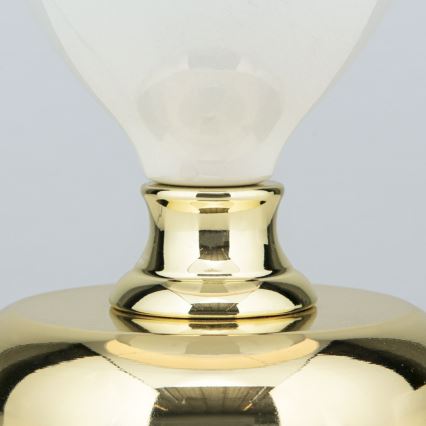 Lámpara de mesa OVUM 1xE27/40W/230V 48 cm cerámica blanco/dorado