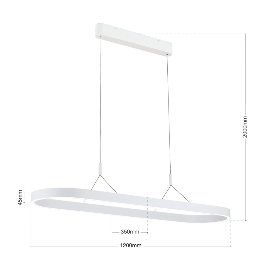 Lámpara colgante LED CARRARA con cable de suspensión, 80 W, 230 V, 2700/3000/4000 K, blanca