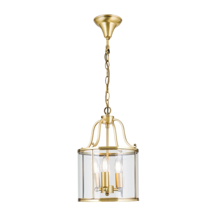 Lámpara colgante con cadena BRUNO 3xE14/40W/230V Ø 25 cm dorada