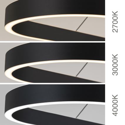 Lámpara colgante LED CARRARA con cable LED/80W/230V 2700/3000/4000K negra