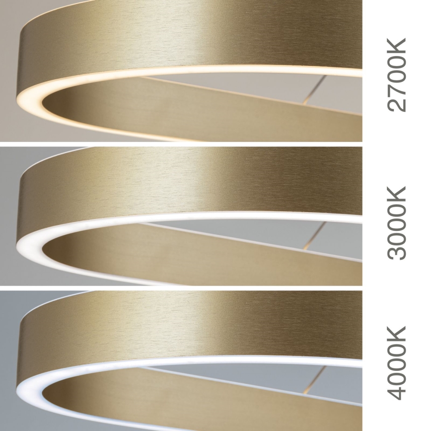 Lámpara colgante LED con cable CARRARA LED/80W/230V 2700/3000/4000K dorada