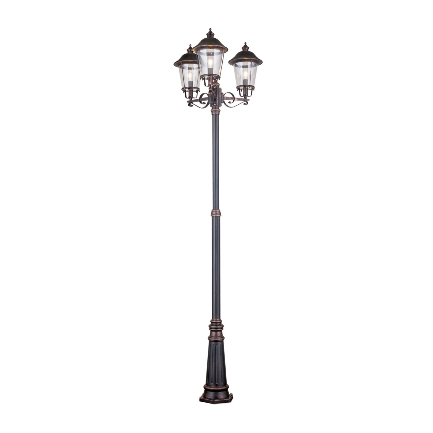 Lámpara de exterior KENZO 3xE27/100W/230V IP44 bronce/pátina