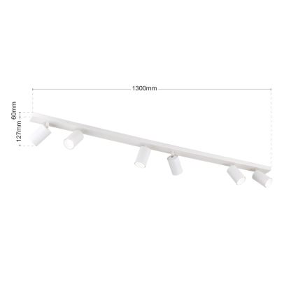 Lámpara de focos SEAN 6xGU10/13W/230V blanca