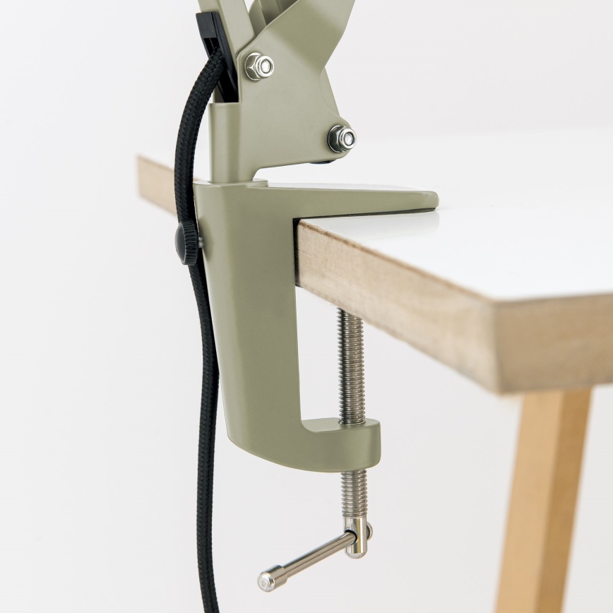 Lámpara de mesa con pinza GILI 1xE27/40W/230V verde