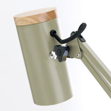 Lámpara de mesa con pinza GILI 1xE27/40W/230V verde