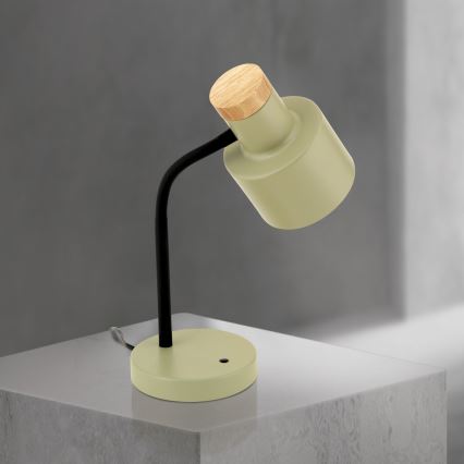 Lámpara de mesa GILI 1xE27/40W/230V verde