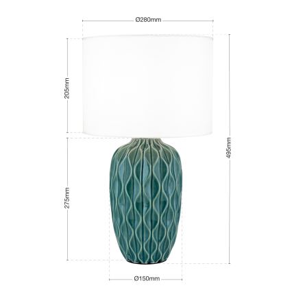 Lámpara de mesa TORTUGA 1xE27/40W/230V verde/blanca