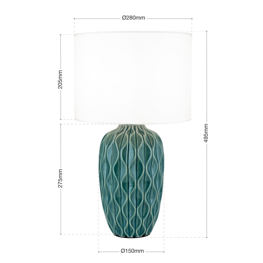 Lámpara de mesa TORTUGA 1xE27/40W/230V verde/blanca