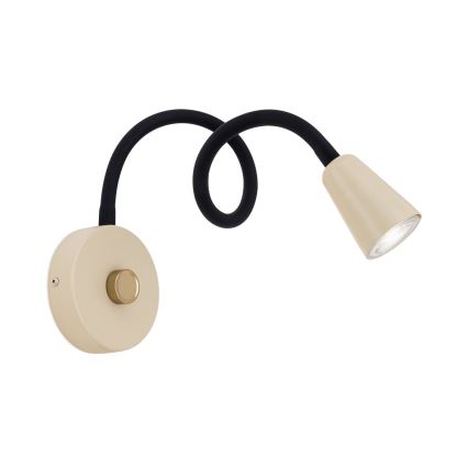 Lámpara de pared flexible regulable DOTTY 1xGU10/10W/230V beige/negra