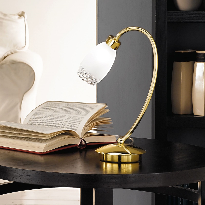 Lámpara de mesa CARLA 1xG9/28W/230V dorada