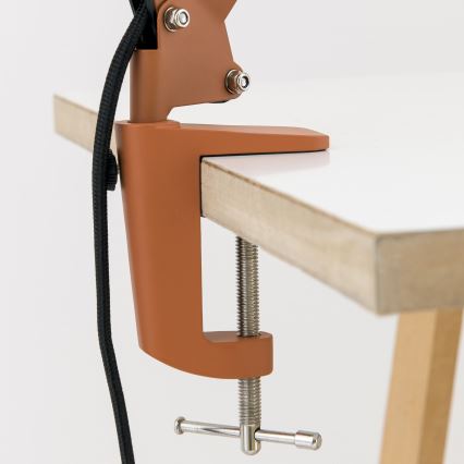 Lámpara de mesa con pinza GILI 1xE27/40W/230V color ladrillo