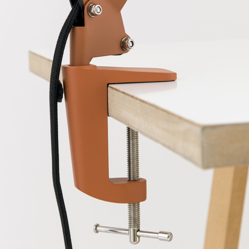 Lámpara de mesa con pinza GILI 1xE27/40W/230V color ladrillo