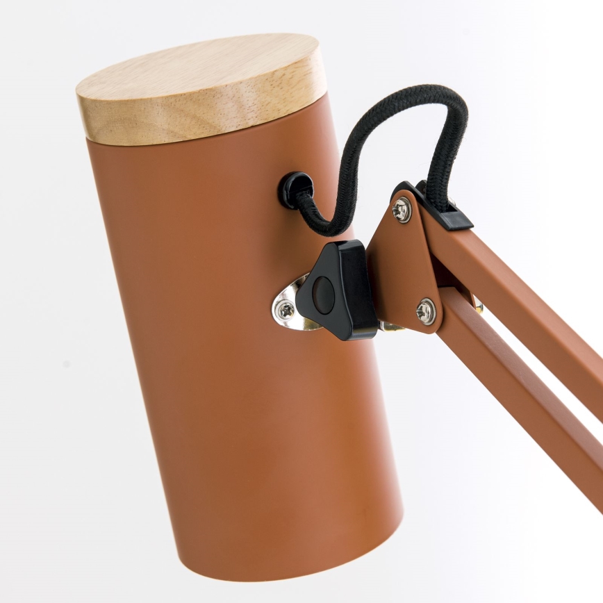 Lámpara de mesa con pinza GILI 1xE27/40W/230V color ladrillo