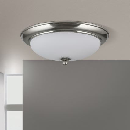 Lámpara de techo EMPIRA 2xE27/40W/230V Ø 35,5 cm, cromo mate