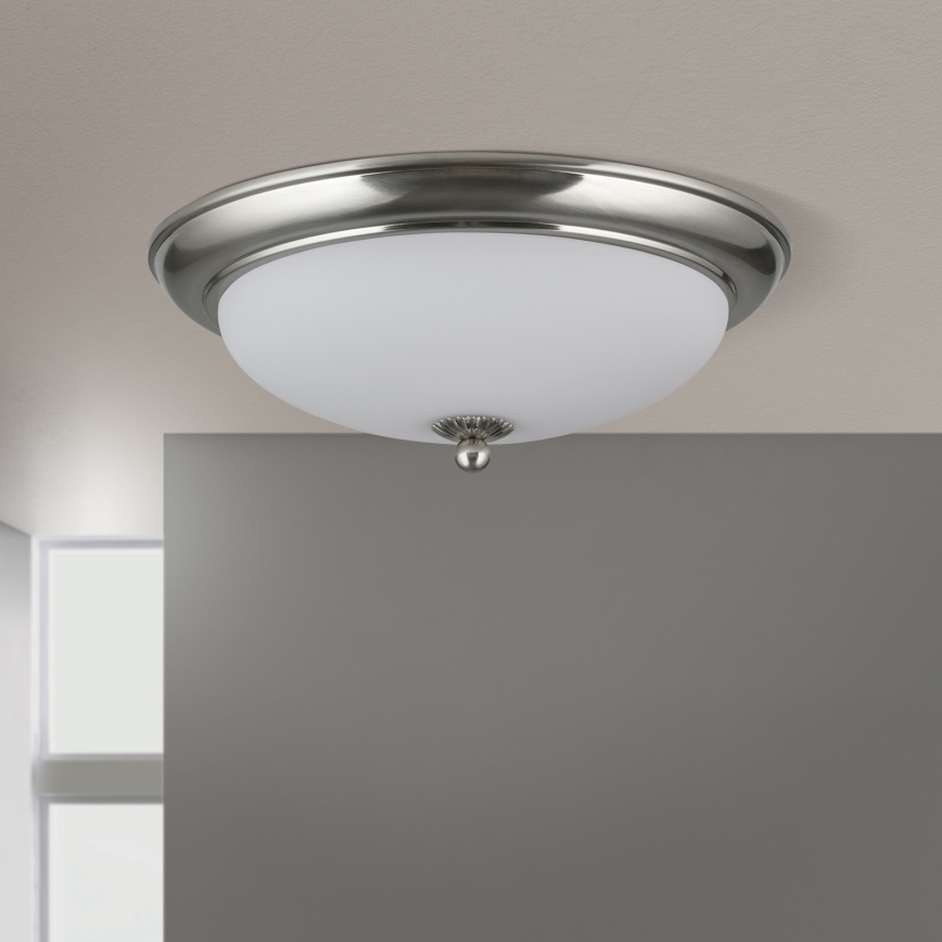 Lámpara de techo EMPIRA 2xE27/40W/230V Ø 35,5 cm, cromo mate