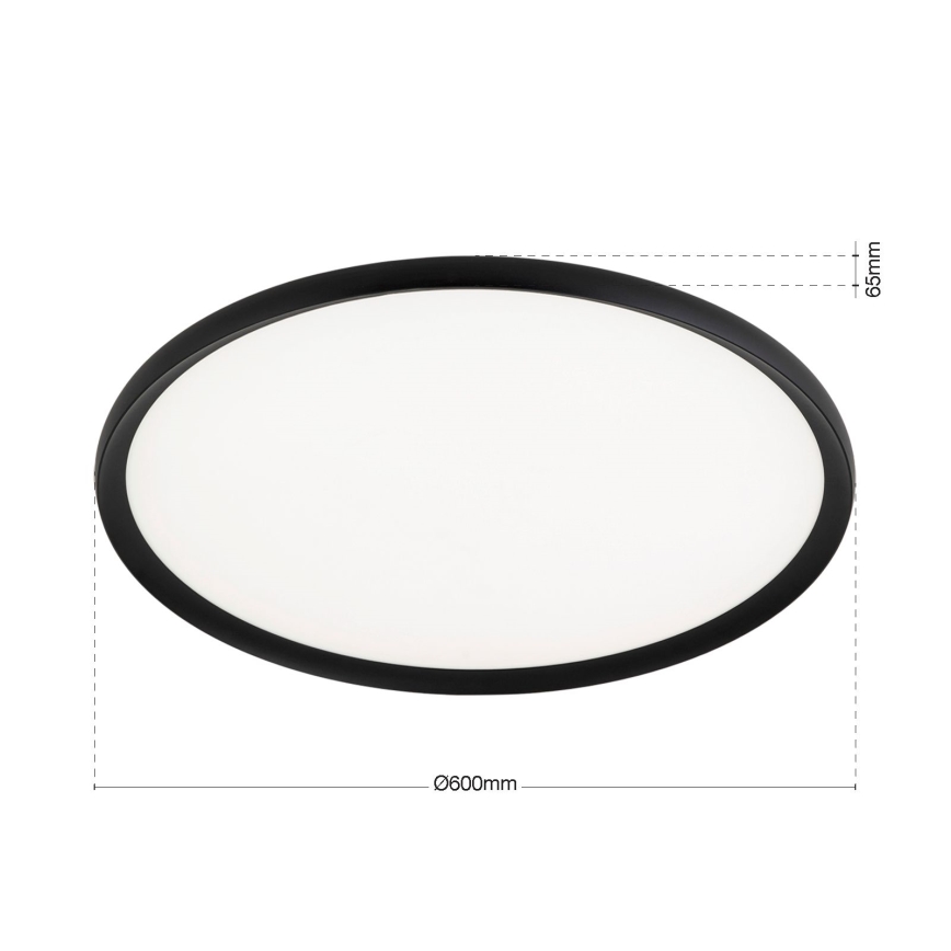 Lámpara de techo LED KANT LED/50W/230V 2700/3000/4000K diámetro 60 cm negro