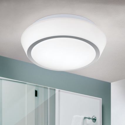 Luminaria de techo para baño TENA 2xE27/60W/230V Ø 30 cm IP44 blanca
